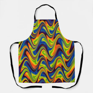 Wavy Multicolor Abstract Apron
