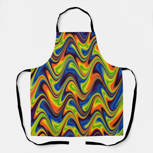 Wavy Multicolor Abstract Apron (Front)