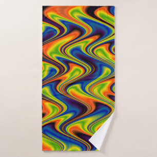 Wavy Multicolor Abstract Bath Towel