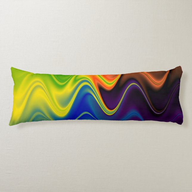Wavy Multicolor Abstract Body Cushion (Front)