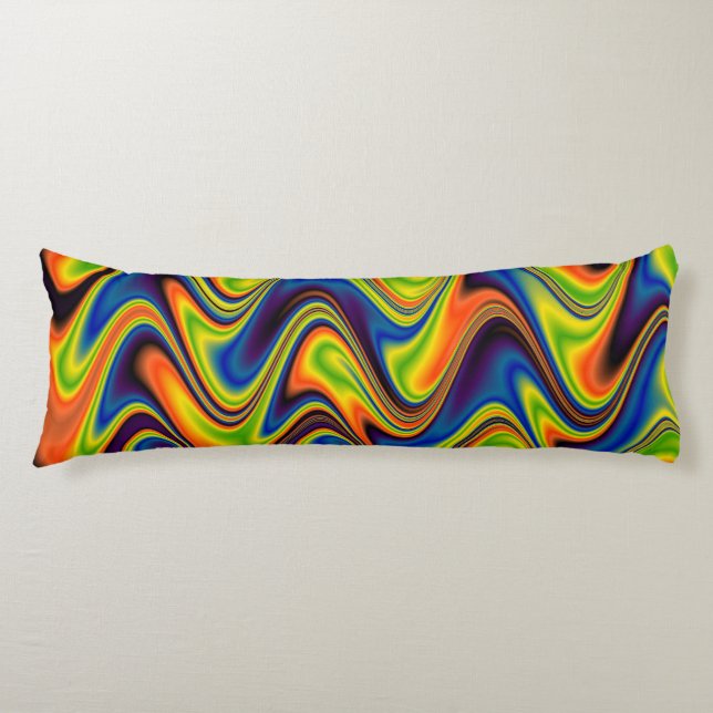 Wavy Multicolor Abstract Body Cushion (Front)