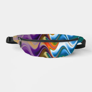 Wavy Multicolor Abstract Bum Bags