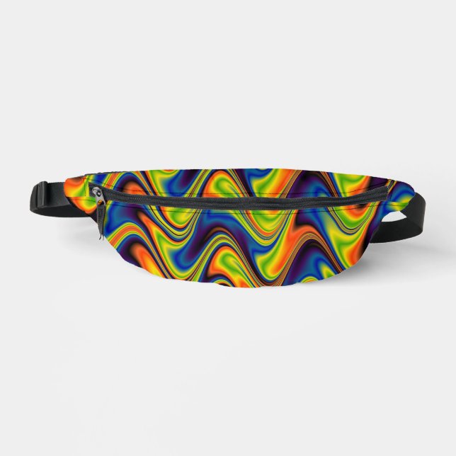 Wavy Multicolor Abstract Bum Bags (Front)