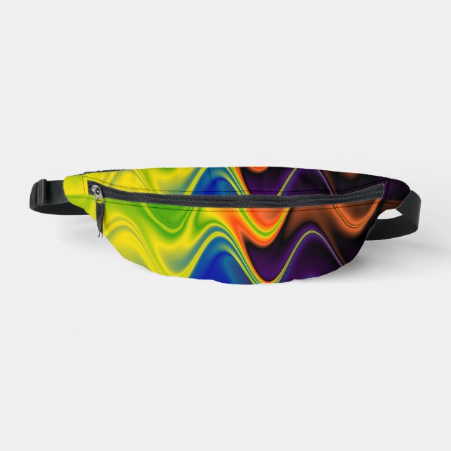 Wavy Multicolor Abstract Bum Bags (Front)