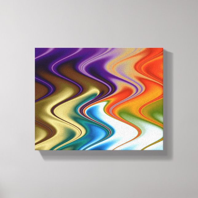 Wavy Multicolor Abstract Canvas Print (Front)