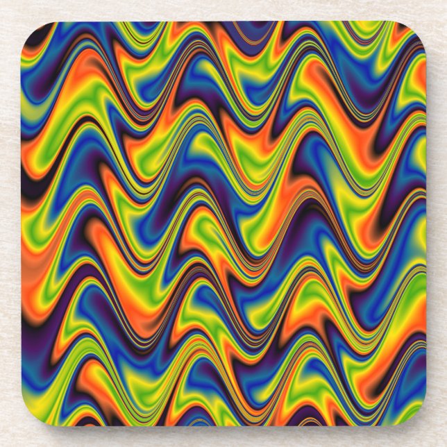 Wavy Multicolor Abstract Coaster (Front)