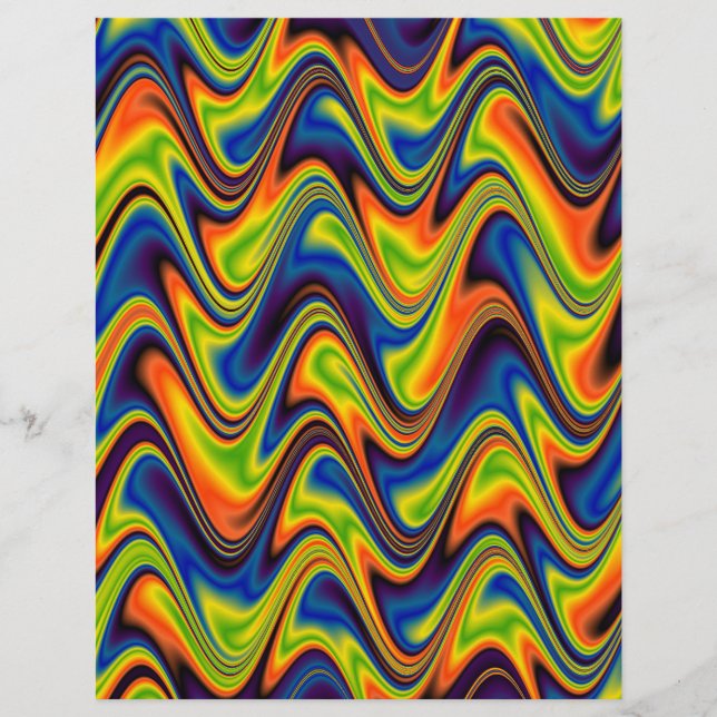 Wavy Multicolor Abstract Custom Letterhead (Front)