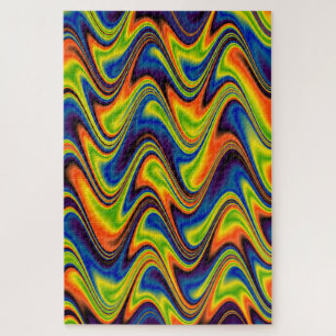 Wavy Multicolor Abstract Jigsaw Puzzle