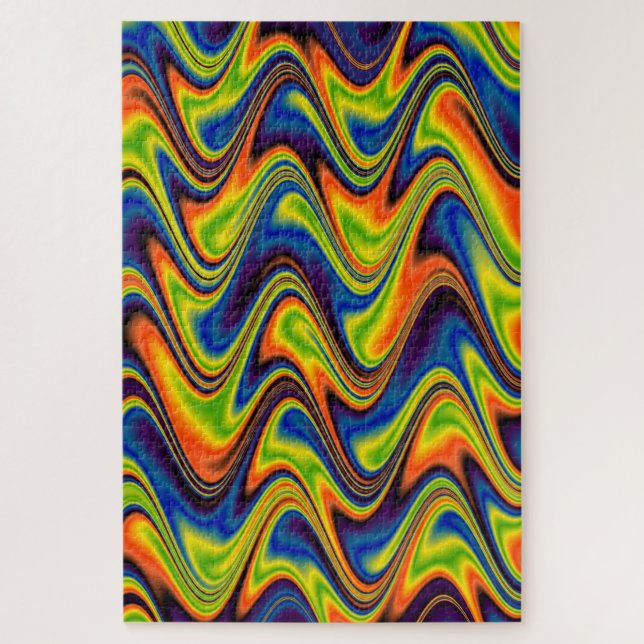 Wavy Multicolor Abstract Jigsaw Puzzle (Vertical)