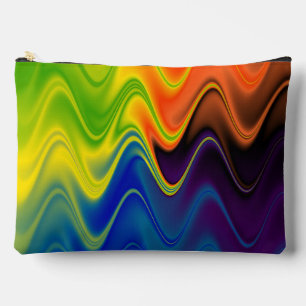 Wavy Multicolor Abstract Large Accessory Pouch