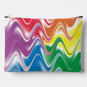 Wavy Multicolor Abstract Large Accessory Pouch