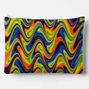 Wavy Multicolor Abstract Large Accessory Pouch