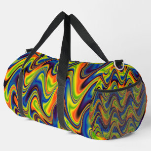 Wavy Multicolor Abstract Large Duffle Bag