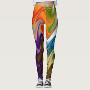 Wavy Multicolor Abstract Leggings