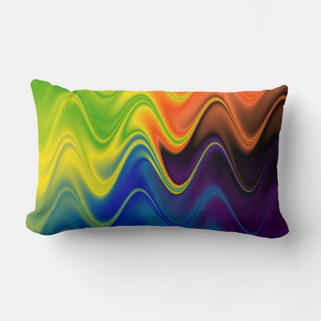 Wavy Multicolor Abstract Lumbar Cushion (Front)