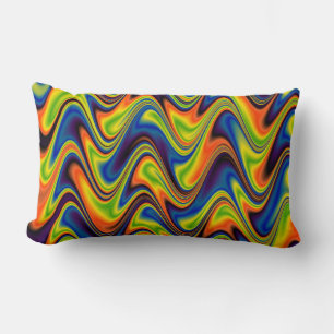 Wavy Multicolor Abstract Lumbar Cushion