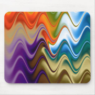 Wavy Multicolor Abstract Mouse Pad