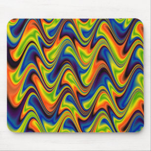 Wavy Multicolor Abstract Mouse Pad