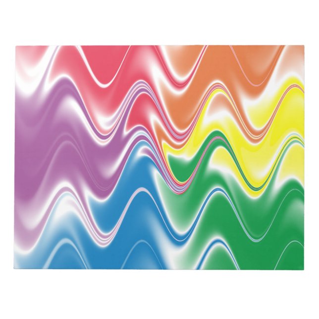 Wavy Multicolor Abstract Notepad (Front)