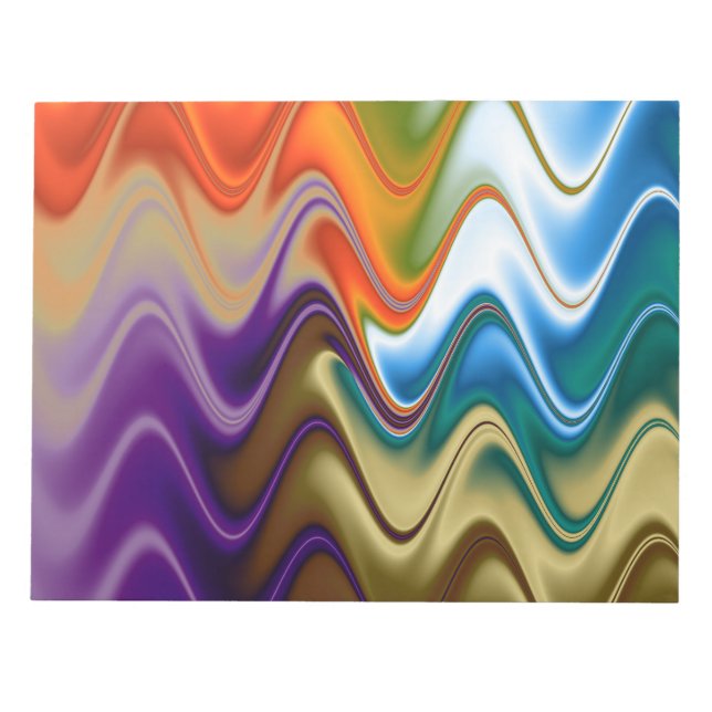 Wavy Multicolor Abstract Notepad (Front)