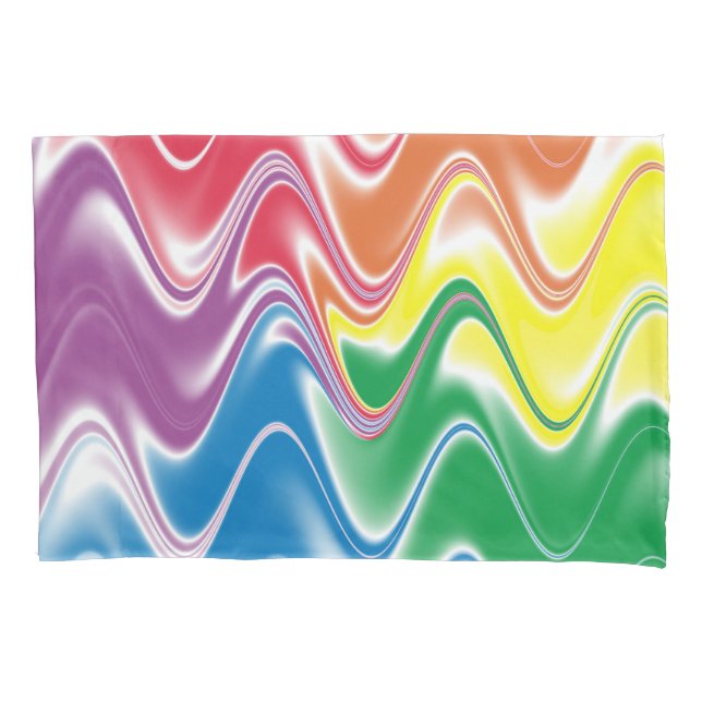 Wavy Multicolor Abstract Pillowcase (Front-Left)