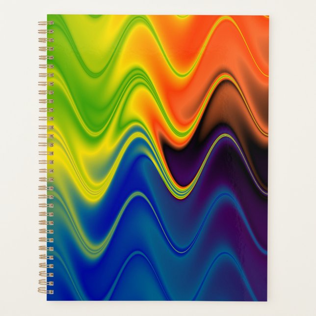 Wavy Multicolor Abstract Planner (Front)