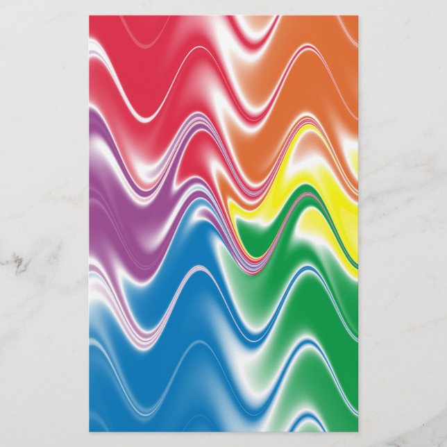 Wavy Multicolor Abstract Stationery (Front)