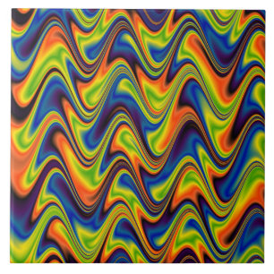 Wavy Multicolor Abstract Tile
