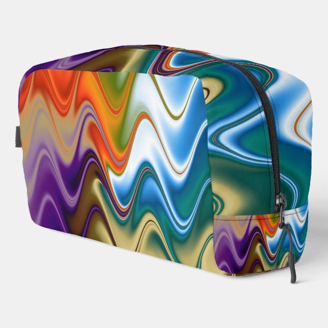 Wavy Multicolor Abstract Toiletry Bag (Right Corner)