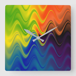 Wavy Multicolor Abstract Wall Clock