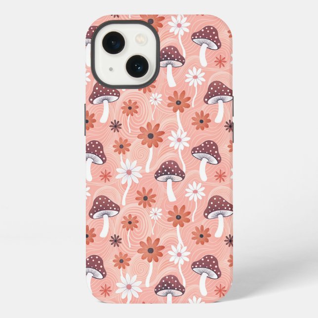 Wavy Mushroom Garden iPhone Case (Back)