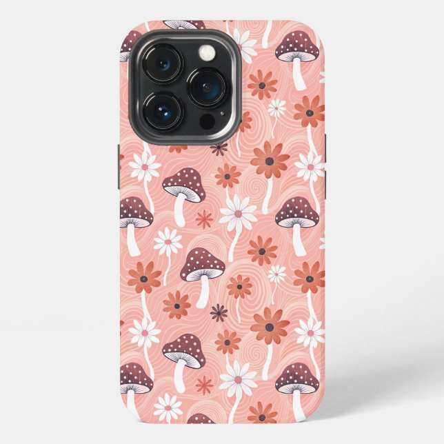 Wavy Mushroom Garden iPhone Case (Back)