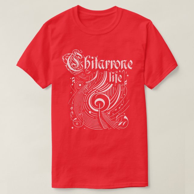 Wavy Music Chitarrone Life T-Shirt (Design Front)