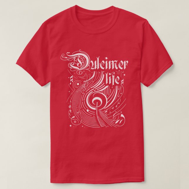 Wavy Music Dulcimer Life T-Shirt (Design Front)