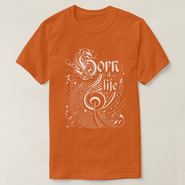 Wavy Music Horn Life T-Shirt (Design Front)