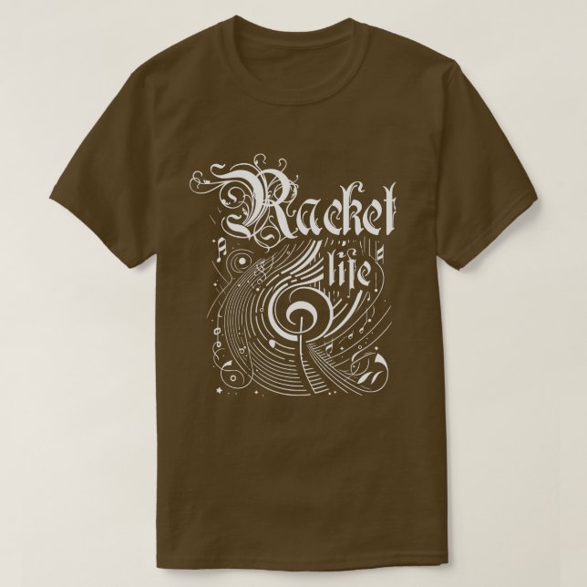 Wavy Music Racket Life T-Shirt (Design Front)