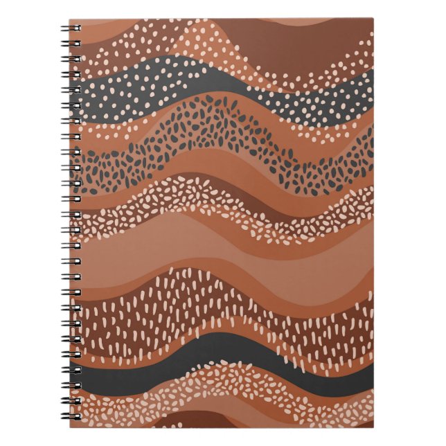 Wavy Natural Geo: Minimalist Seamless. Notebook (Front)