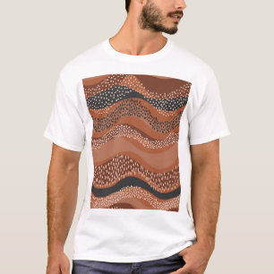 Wavy Natural Geo: Minimalist Seamless. T-Shirt