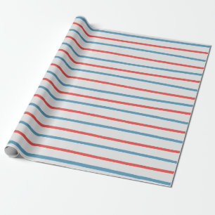 Wavy Nautical Stripes Wrapping Paper