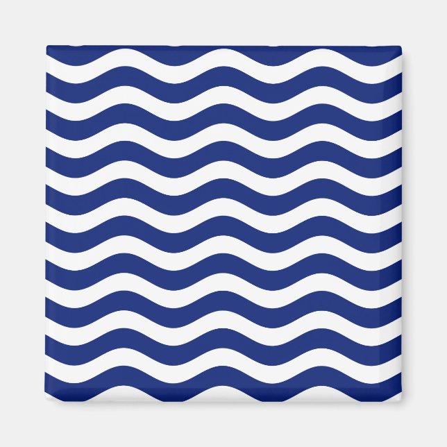 Wavy Navy Stripes decor Magnet (Front)