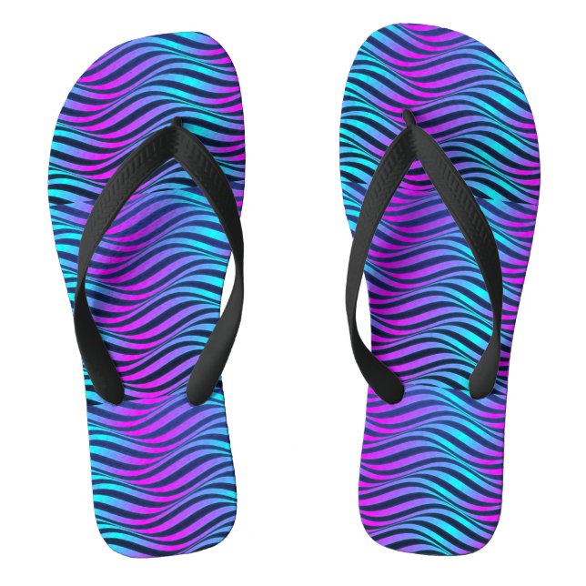 Wavy Neon Coloured Jandals (Footbed)