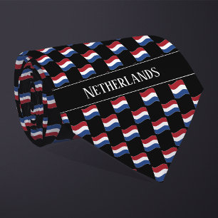 Wavy Netherlands Flag Pattern Tie