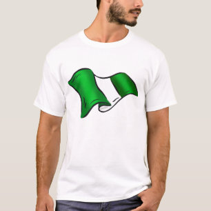 Wavy Nigerian flag for Nigeria admirers T-Shirt