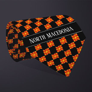 Wavy North Macedonia Flag Pattern Tie