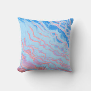 Wavy Oil Marble Throw Pillow