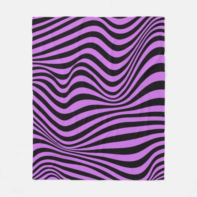 Wavy Optical Illusion Pattern       Fleece Blanket (Front)