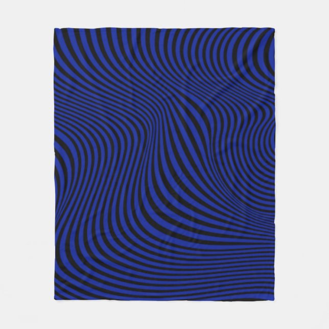 Wavy Optical Illusion Pattern        Fleece Blanket (Front)