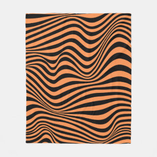 Wavy Optical Illusion Pattern Fleece Blanket