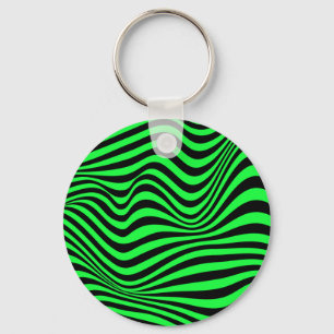 Wavy Optical Illusion Pattern     Key Ring