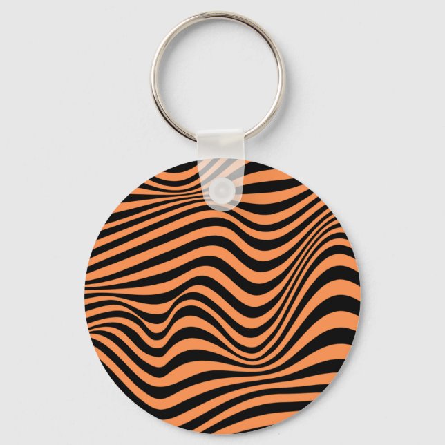 Wavy Optical Illusion Pattern Key Ring (Front)